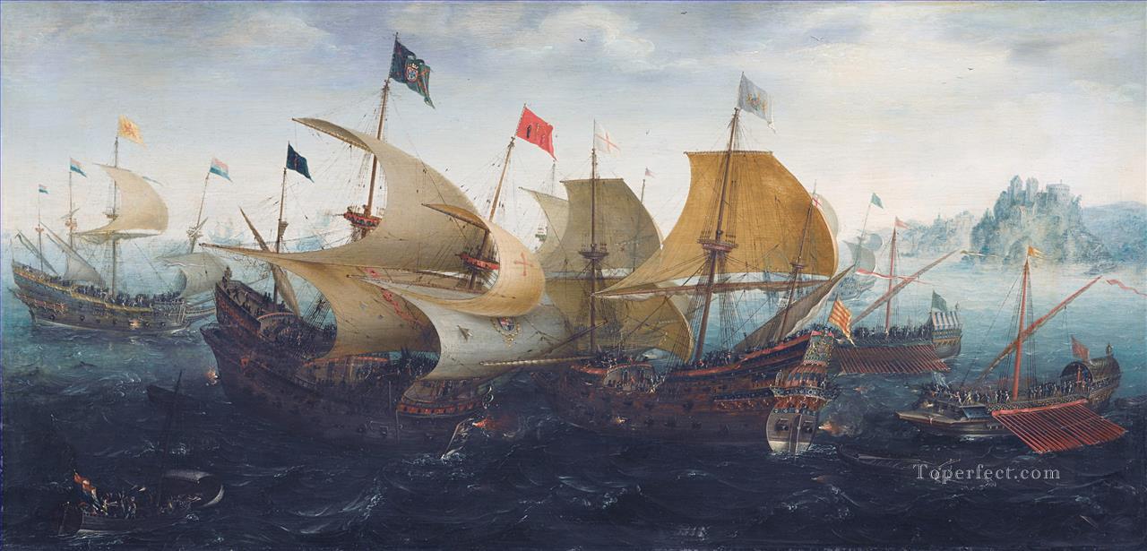 アールト・アントニス カディックスの戦い 1608 年海戦油絵